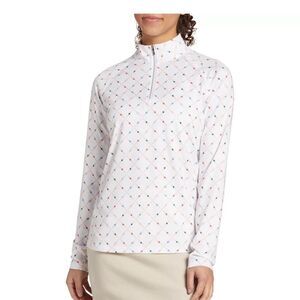 Lady Hagen Women's Geometric Print UV Long Sleeve Golf 1/4 Zip Size XS NWT